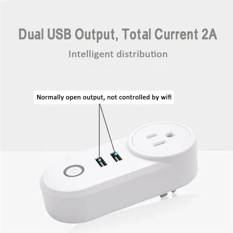 Умная розетка ZigBee с двойным USB разъемом штепсельная вилка США/ЕС голосовое