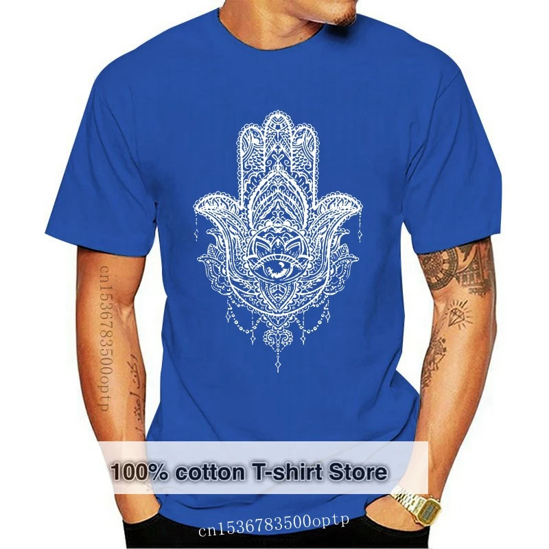 

Женская футболка Hamsa, рука с мандалой в стиле бохо, этническое украшение