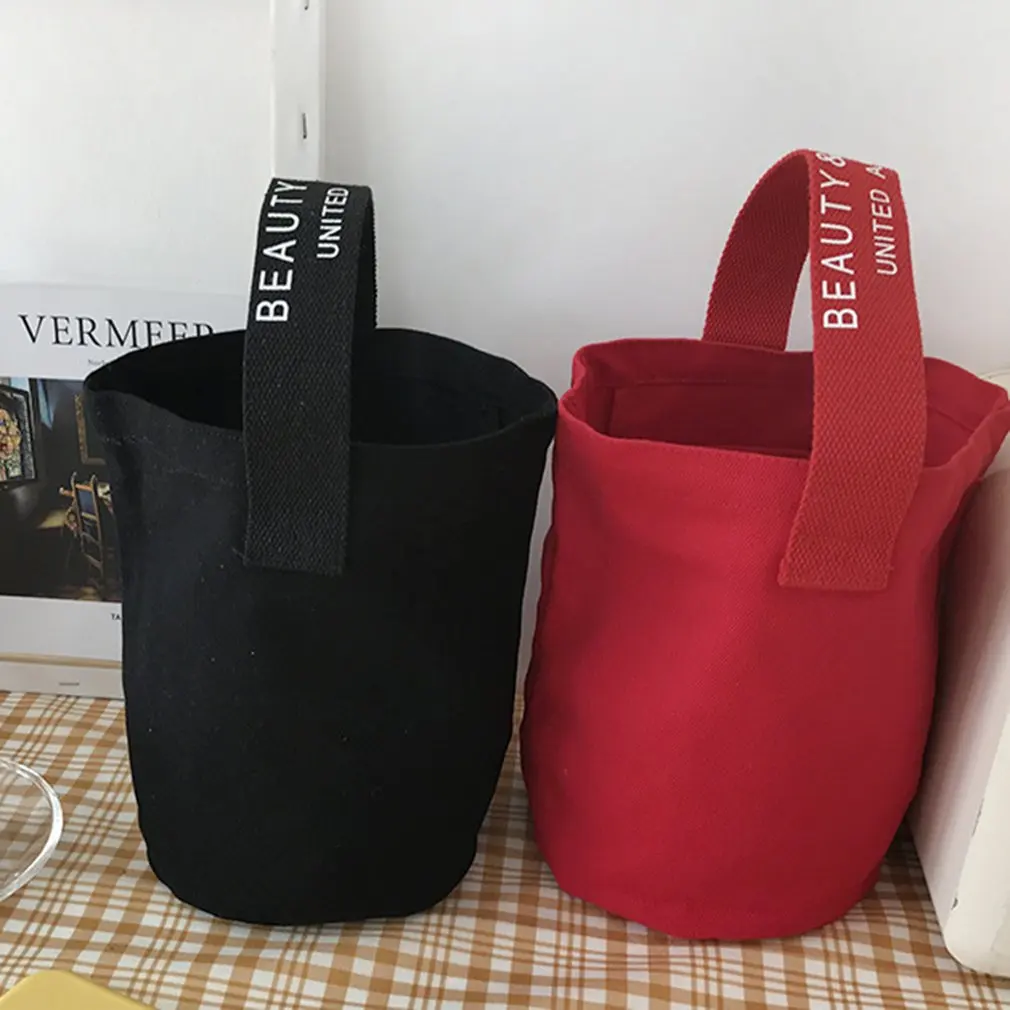 

Simple And Fresh Letters Student Portable Small Bag Canvas Bag Large Capacity Portable Beautiful Female Bag