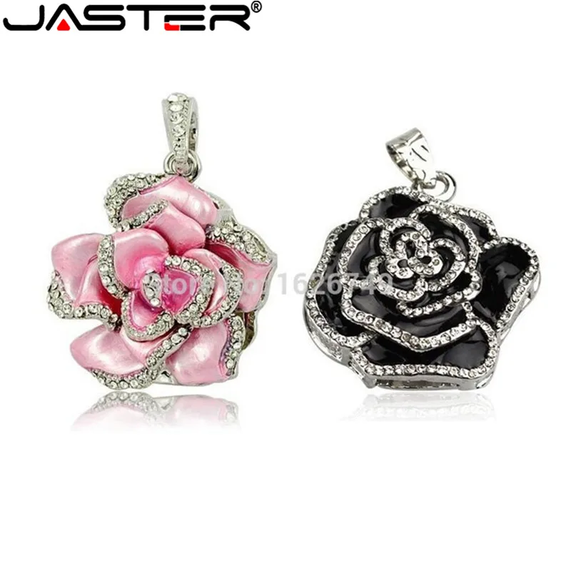 USB флеш накопитель JASTER Кристальный цветок палка подарок подруге розовое ожерелье