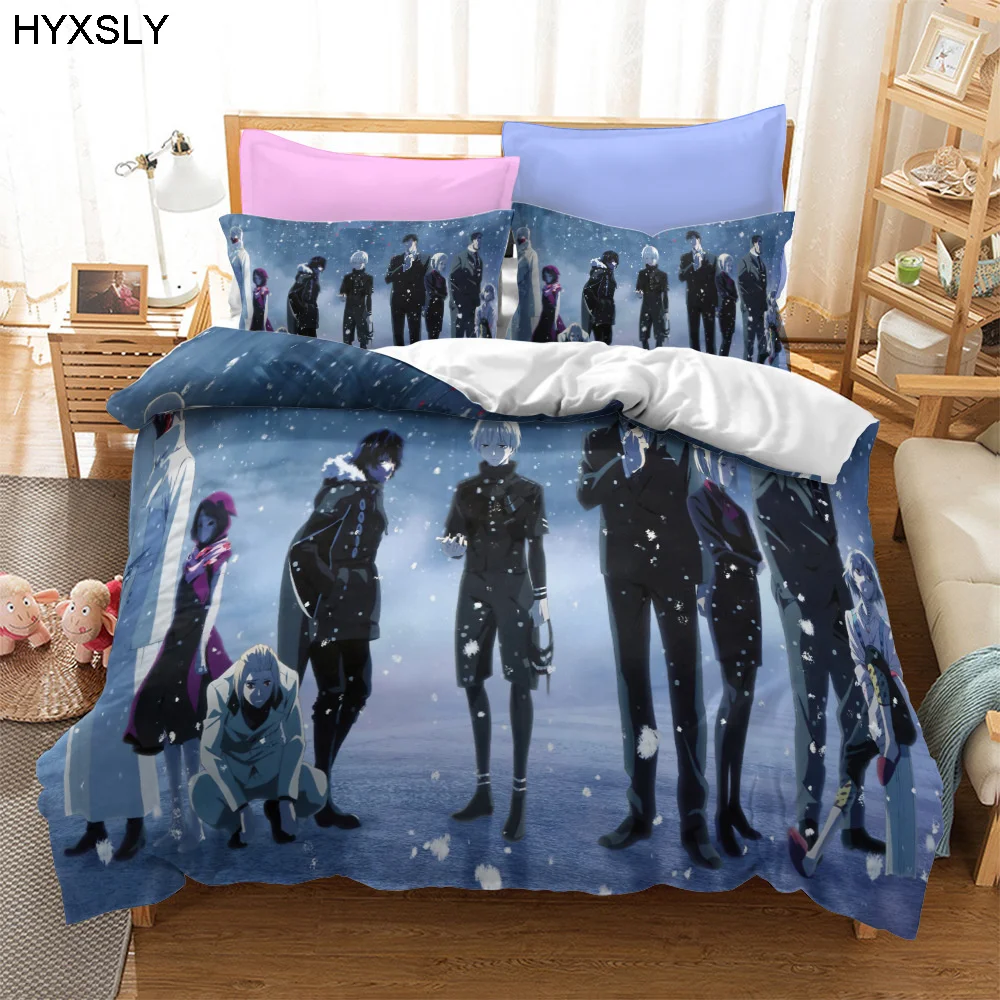 Anime Comforter Bedding Duvet Covers Pillowcases Design Bed Set King Queen Single Size Luxury Linen Tokyo Ghoul Bedding Set