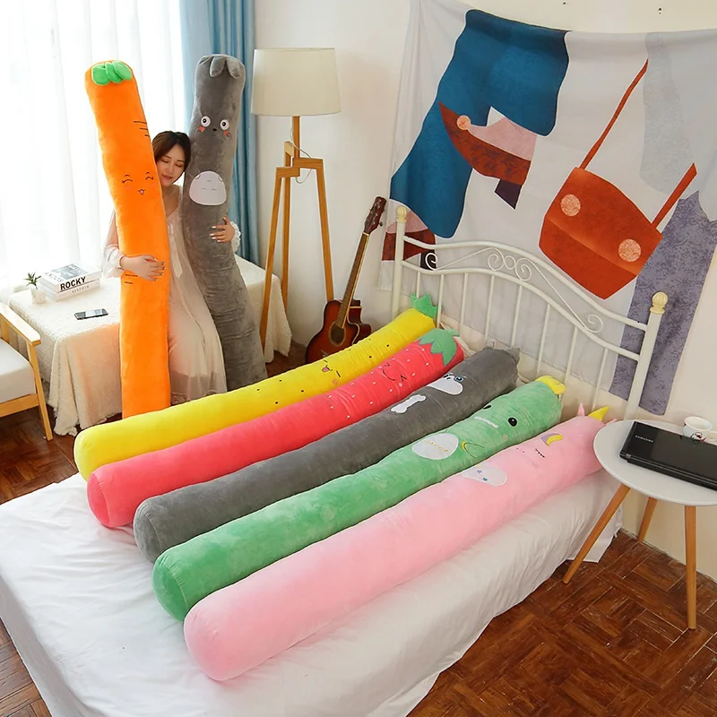 Фрукты плюшевые длинные подушки растения овощи клубника морковка ананас