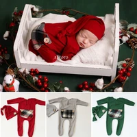 baby rompers for christmas photo shooting newborn photography props clothinghat set children infant stretch soft cheap outfits