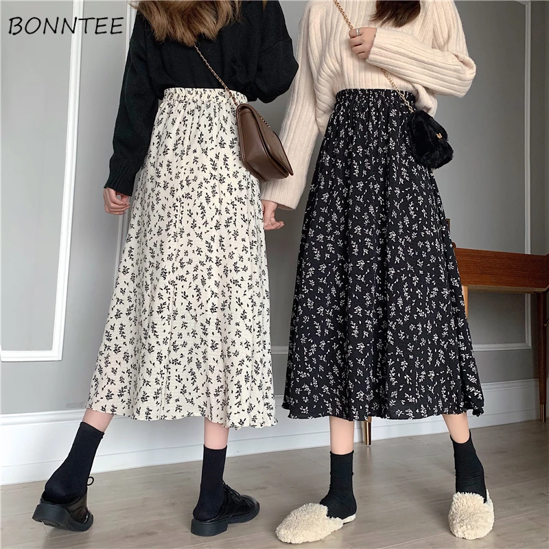 Skirts Women Design High Waist Summer Loose Trendy Elegant Artistic BF A-Line All-match Print Lovely Ins Casual Tender Aesthetic | Женская