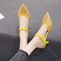 high heels bling mules sandals women summer shoes fashion spike heel jelly slides holiday casual shoes mixed color women shoes