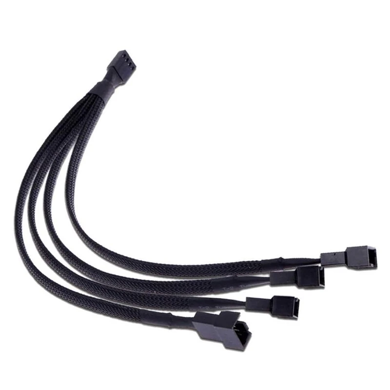 4 Pin PWM телефон черный рукав чехол для ПК кабель питания вентилятора 1 в плетеный и