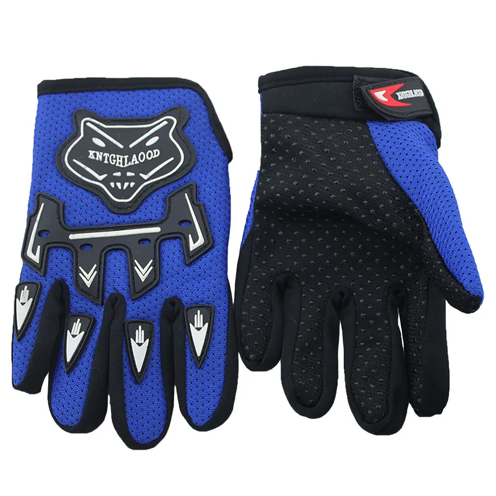 Kids blue Георгем студенческие Детские велосипедные перчатки Guantes Ciclismo Мужские Спортивные Перчатки для фитнеса, тренажерного зала, MTB, велосипедные перчатки с полным пальцем, велосипедные перчатки - Цвет: Kids blue