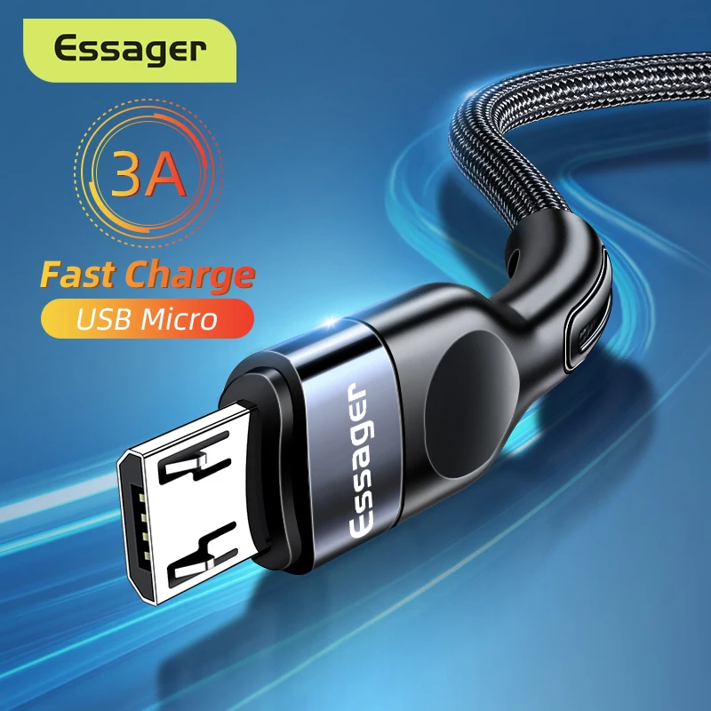 Essager микро USB кабель 3A зарядное устройство для быстрой зарядки Microusb провод шнур
