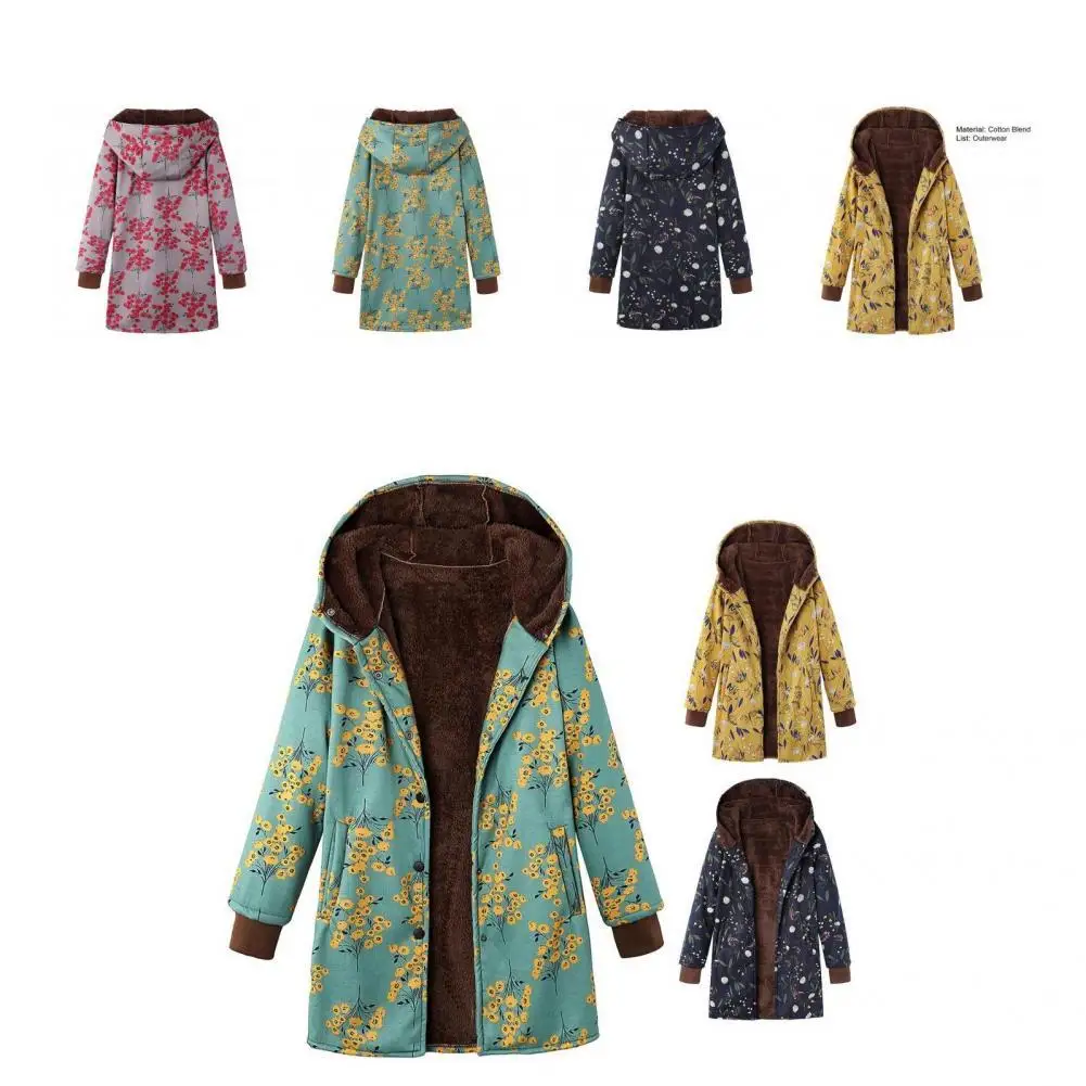 

Winter Jacket Hooded Hoodie Jacket Oversized Elastic Cuff Women Coat