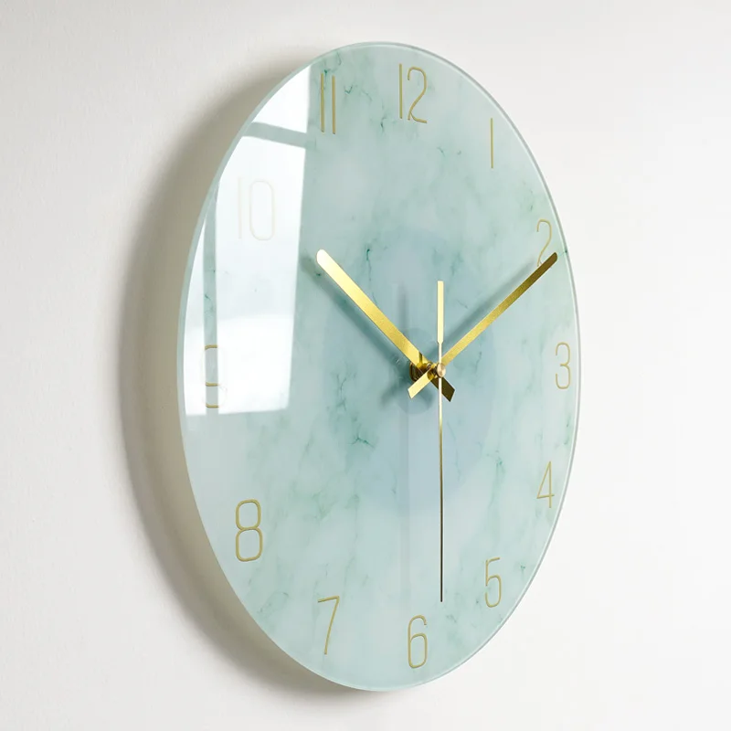 

Art Nordic Design Wall Clock Silent Simple Glass Wall Clock Living Room Stylish Quartz Duvar Saati Watches Home Decor AA60ZB