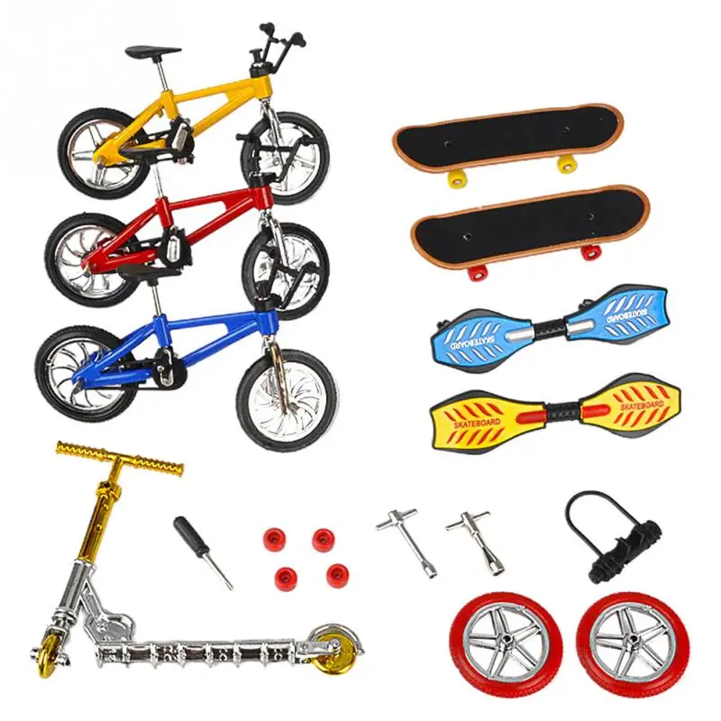 

Simulation Bikes Mini Finger Skateboard Set Educational Toy Fingertip Movement lightweight Gift Reconfigurable Finger Skateboard