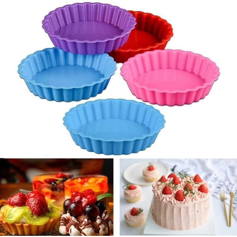 

Silicone Cake Mold Round Shaped Muffin Cupcake Baking Molds Kitchen Cooking Bakeware Maker DIY Cake Decorating Accessory