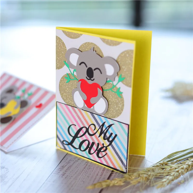Металлические Вырубные штампы YaMinSanNiO Koala трафареты Love Man для рукоделия