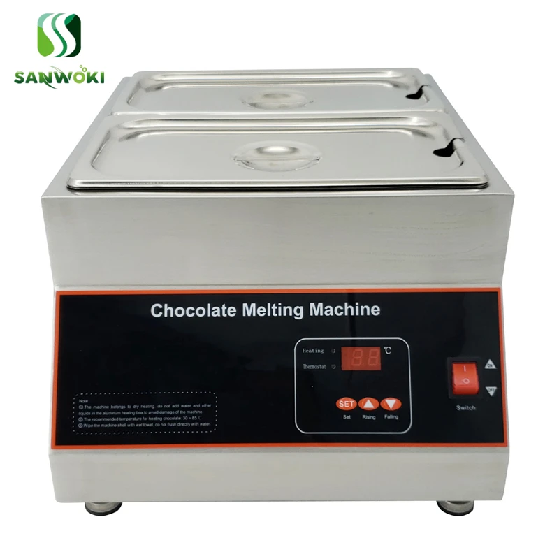 Станок для плавления шоколада с 2 резервуарами из нержавеющей стали | Бытовая