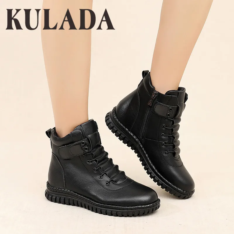 Женские ботильоны KULADA на нескользящей подошве водонепроницаемые теплые ботинки