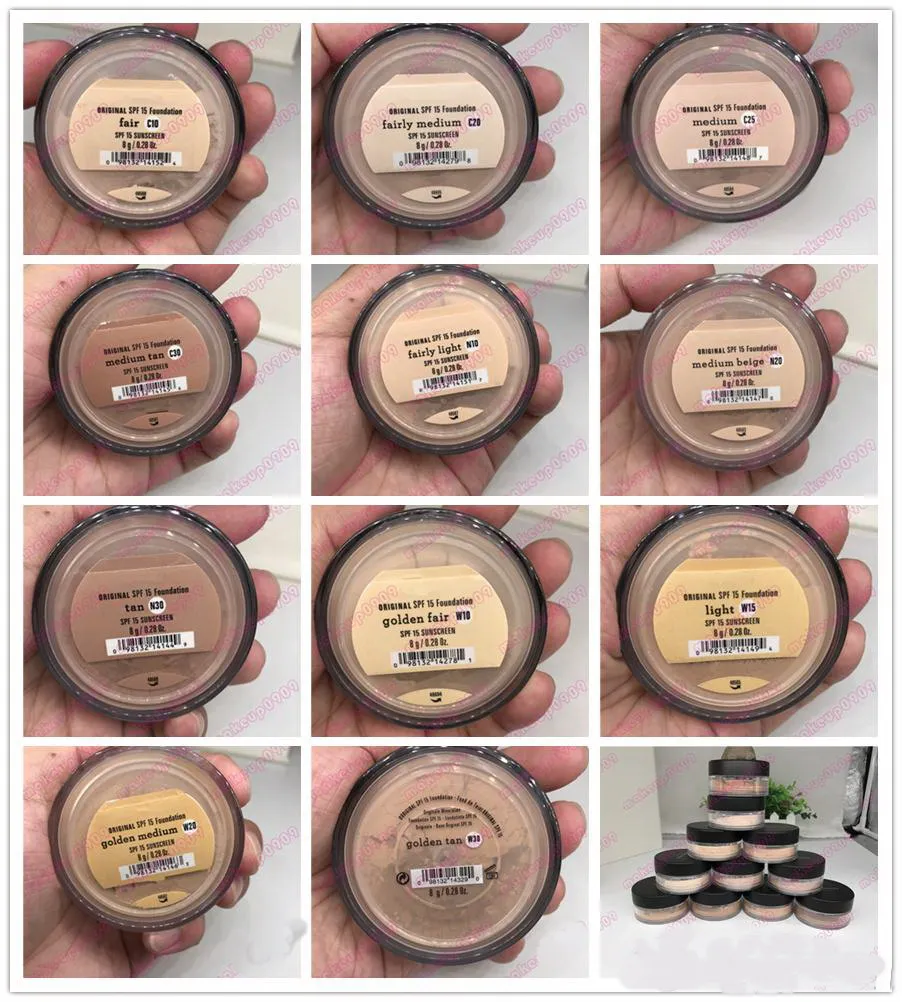 

Оптовая продажа минералов оригинальная основа SPF15 Средний бежевый светло-золотой теплый запаянный винтажный персик + подарок