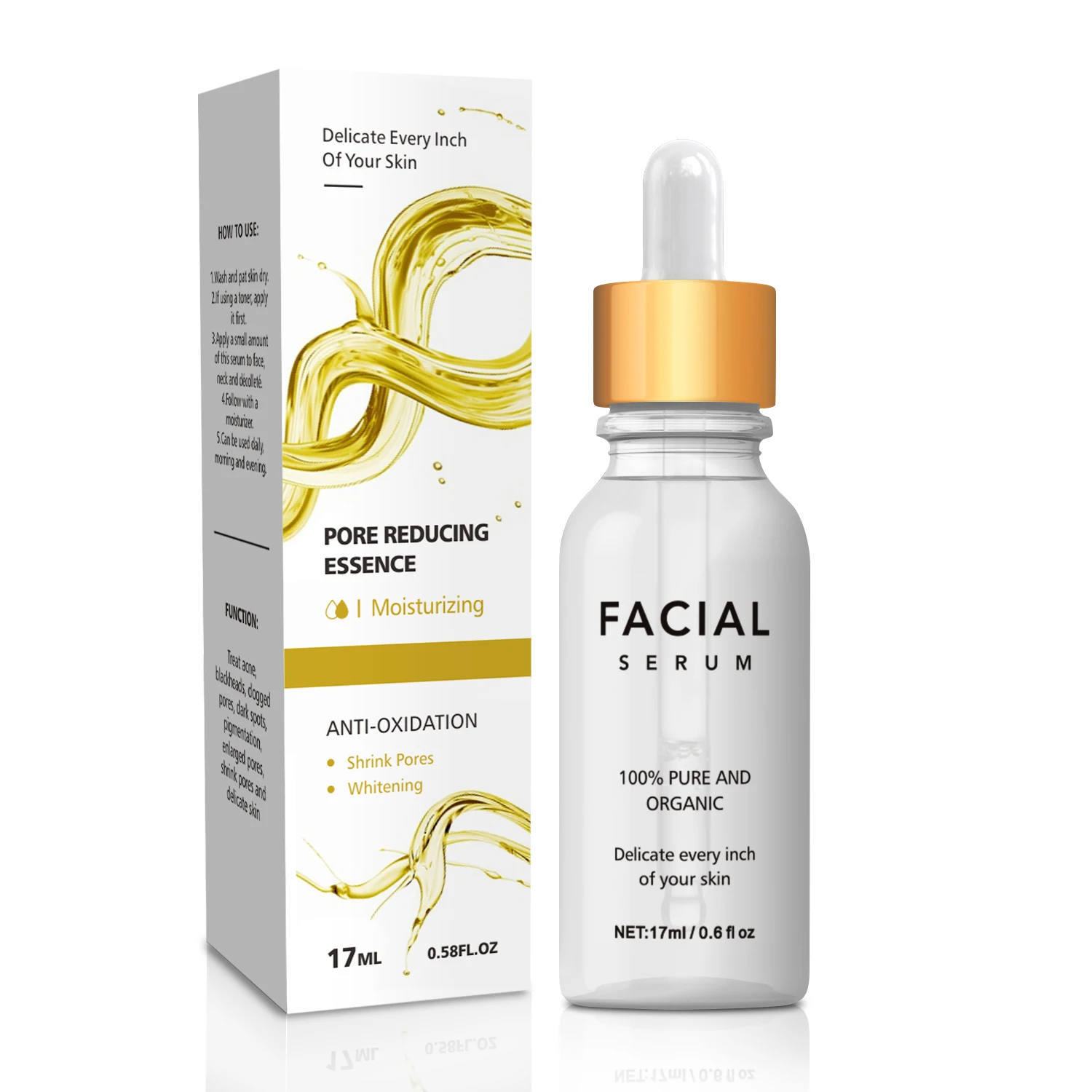 

100% чистый Восстанавливающий эссенция проникает в нижний слой кожи, осветляя кожу, удерживая окисление и устойчивость к ультрафиолетовым лу...