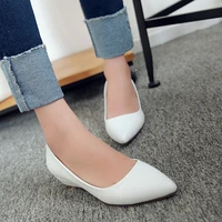 white low heels ladies wedges shoes pointed toe women shoes 2020 spring comfort casual office shoes pumps green pink plus size