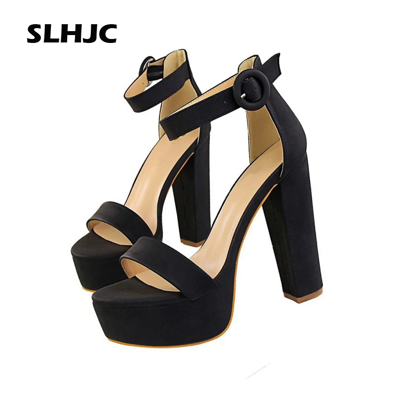 

Женские кожаные сандалии на высоком каблуке, с открытым носком