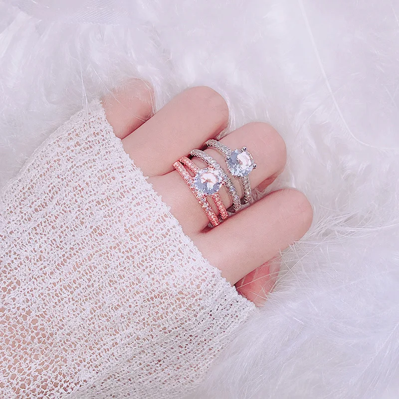 Комплект из 2 предметов 18 К Золотая Корона принцесса Anillos De Bague Etoile натуральный