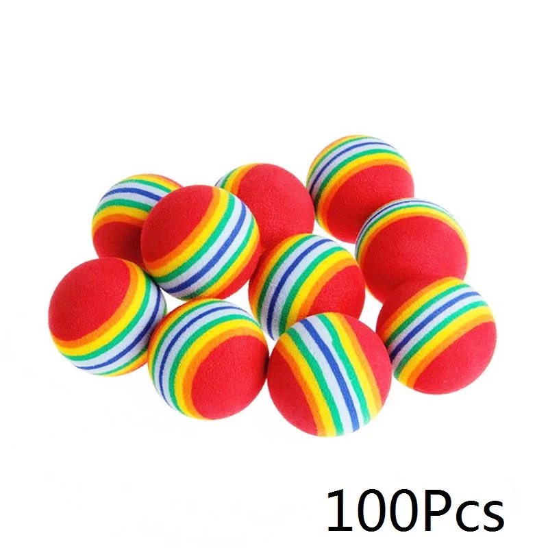 

100Pcs Rainbow Ball Cat Toy Colorful Ball Interactive Pet Kitten Scratch Natural Foam EVA Ball Training Pet Supplies Product