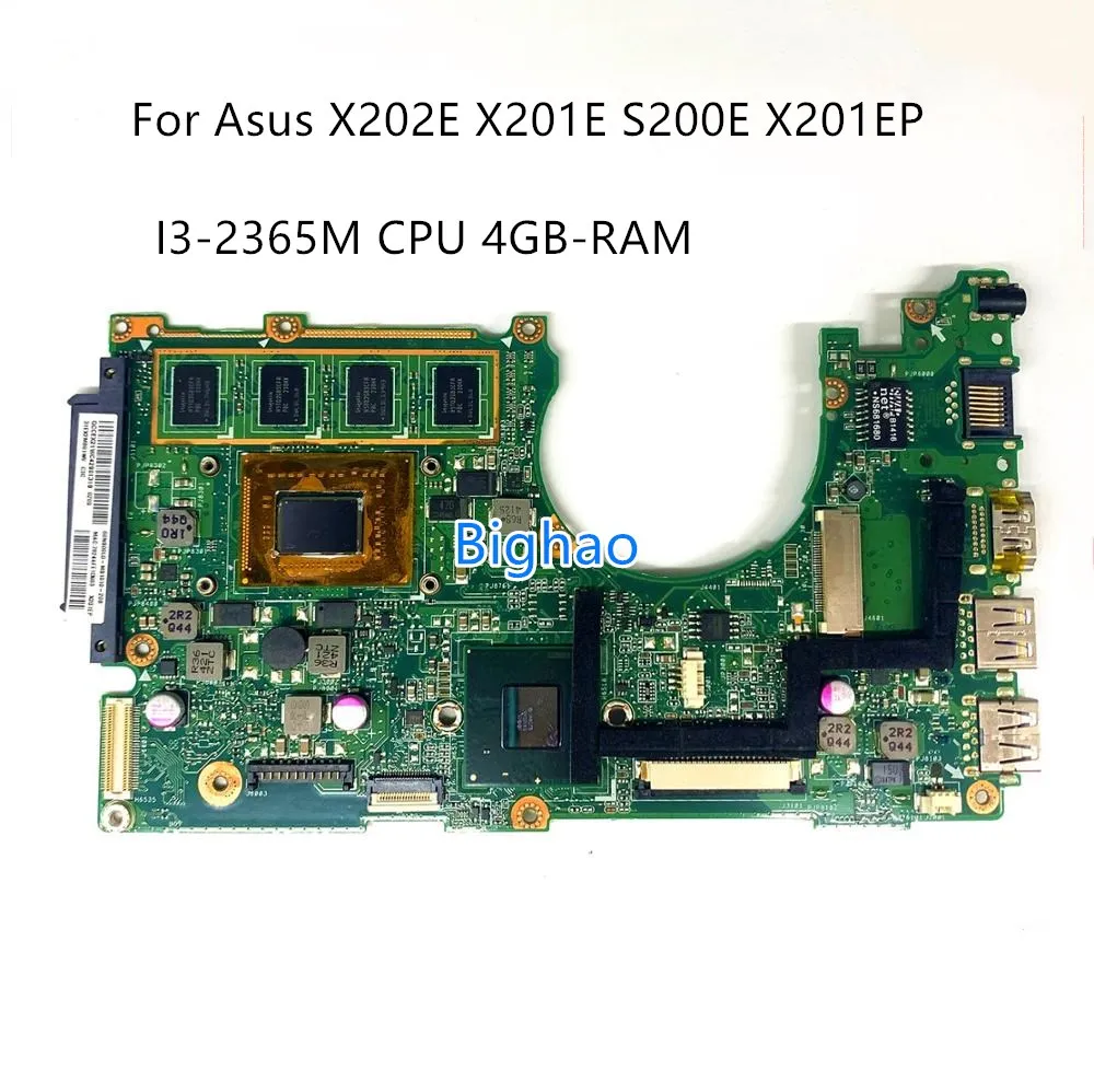 

X202E Laptop motherboard For Asus X202E X201E S200E X201EP Original mainboard With I3-2365M CPU 4GB-RAM 100% Fully Tested