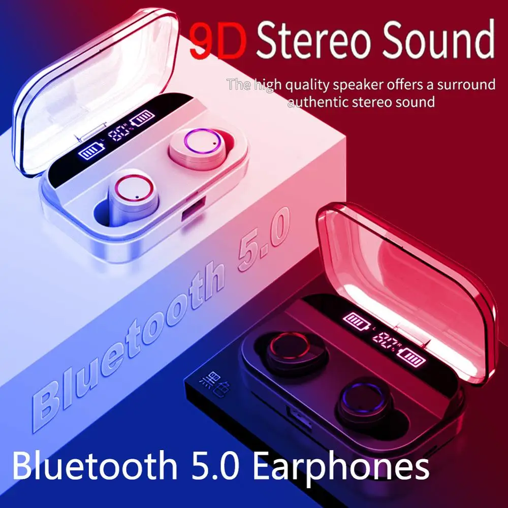 Наушники вкладыши TWS с Беспроводной наушники Bluetooth 5 0 Мощность Дисплей сенсорный