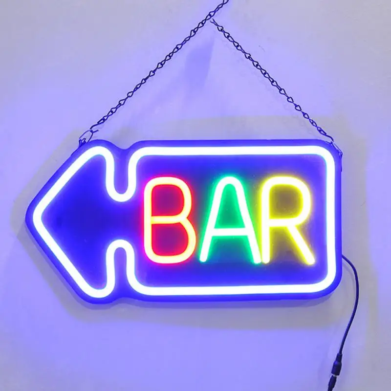 Bar Супер яркий светодиодный неоновый светильник с открытой вывеской, подвесная цепь, окно, отображение открытой неоновой лампы, торговый центр, яркий анимированный неоновый светильник - Испускаемый цвет: Bar