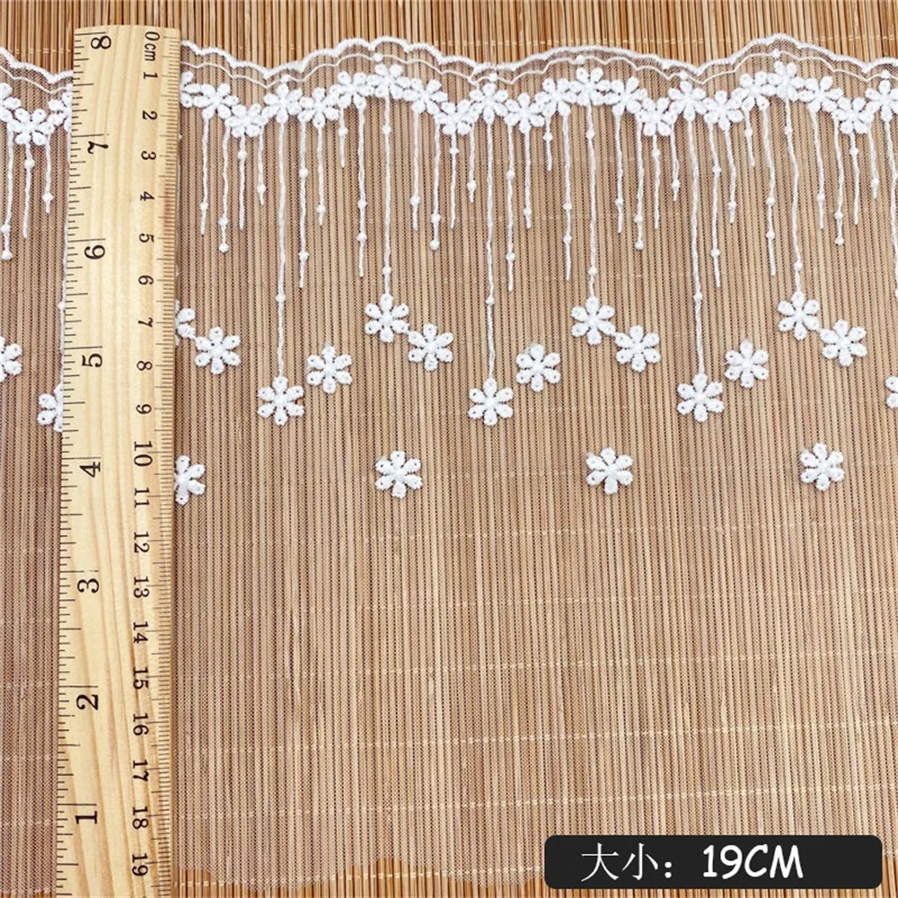 Сетчатая кружевная отделка шириной 19 см вышивка сделай сам с цветком сливы