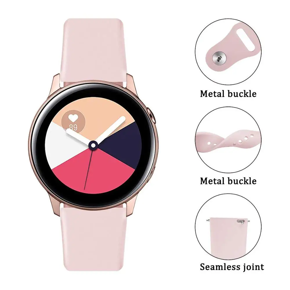 Силиконовый ремешок для часов Samsung Galaxy 18 мм 20 22 42 46 Active2 40 44 Gear S2 S3 Active 2|Ремешки