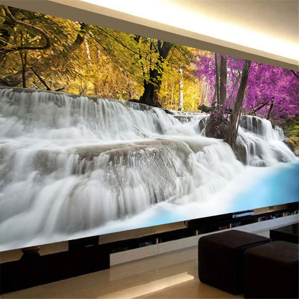 

Diamond Painting Spring Landscape Waterfall Full Round Drill DIY 5D Diamond Embroidery Mosaic Home Decor