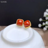 kjjeaxcmy fine jewelry 925 sterling silver inlaid natural agate ear studs luxury ladies earrings support testing