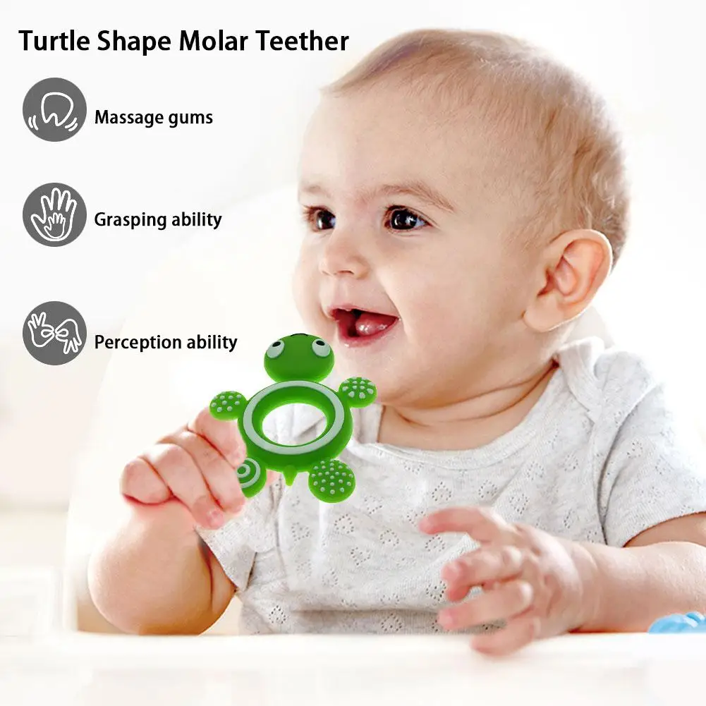 

Cartoon Baby Silicone Teethers Turtle Baby Ring Teether Silicone Chew Charms Baby Teething Gift Toddler