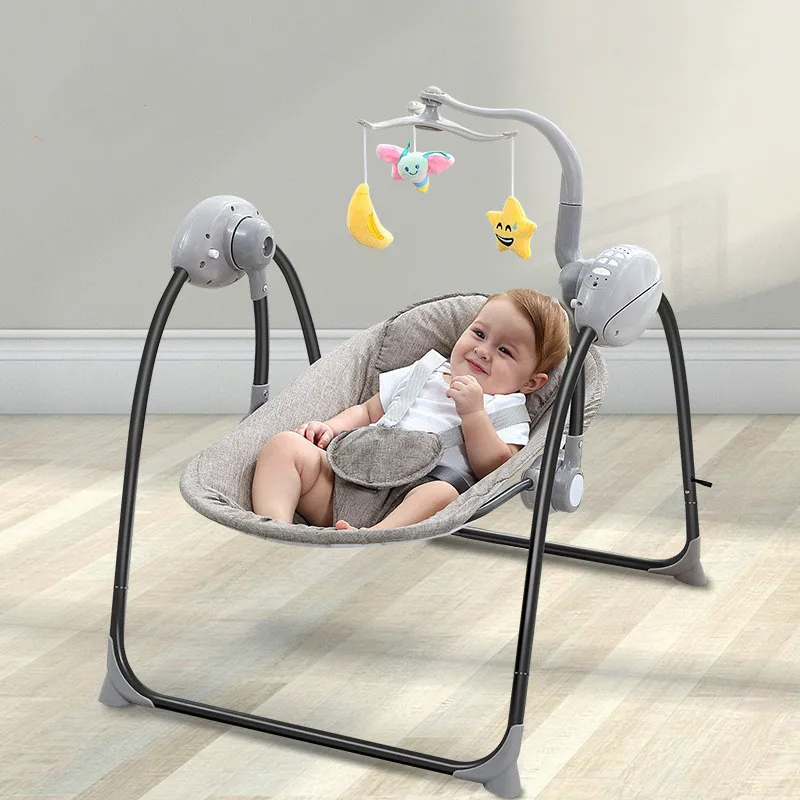 Baby Rocking Chair Newborn Smart Charging Chair Remote Control Multi-function Electric Folding Infant Swing Chair