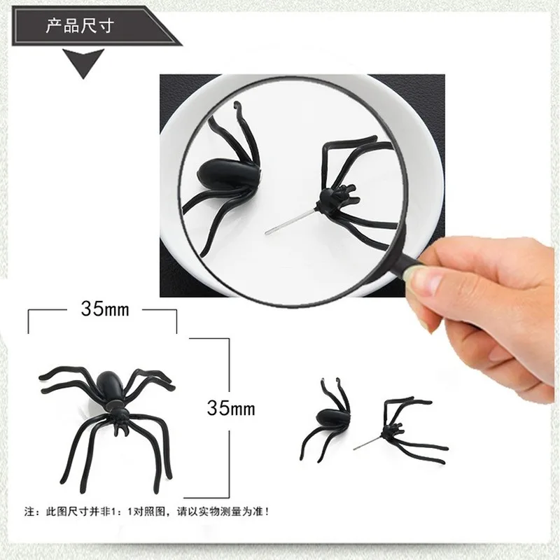 

2021 Hot Fashion 1Piece 3D Creepy Black Spider Ear Stud Earrings Hot Selling Unique Punk Earrings For Women Halloween Gifts