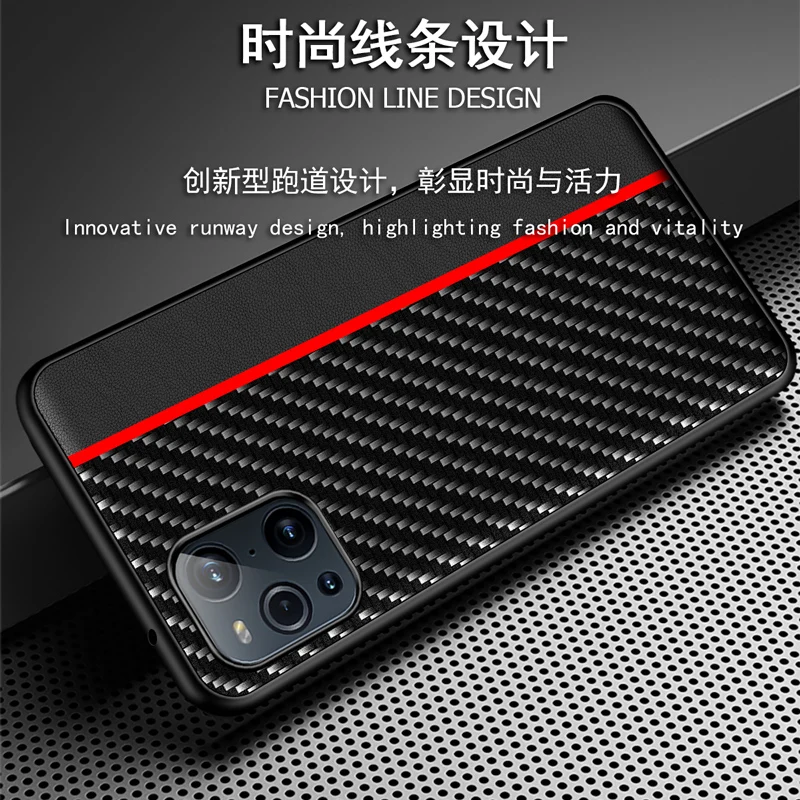 

For OPPO Find X3 Pro Case CENMASO Original Carbon Fiber Leather Protection Back Cover for OPPO Find X2 Pro Lite Reno 3 Pro Case