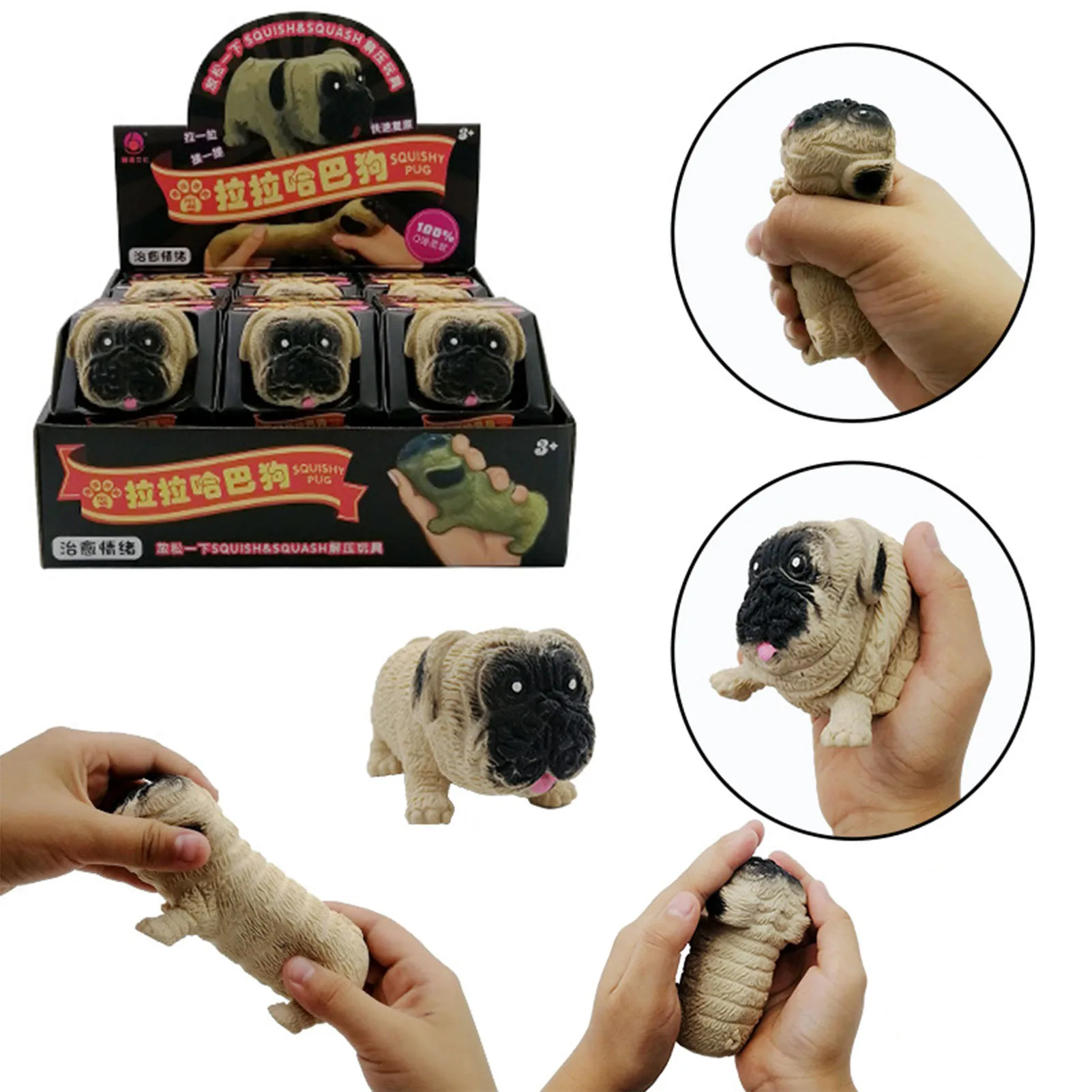 

New Pug Dog Dachshund Toy Squeezing Fidget Toy Autism Needs Squishy Stress Reliever Sensory Toys Adult Child Funny Anti-stress