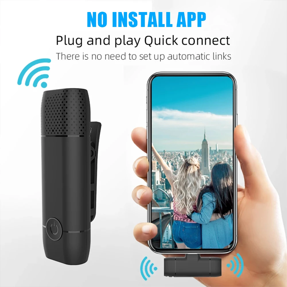 Wireless Lavalier Microphone Portable Mini Mic for iPhone Android Phone Youtubers Facebook Live Broadcast Type-C Clip Microfon |