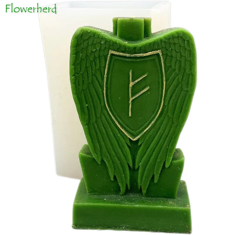 

Rune Candle Silicone Mould Big Wing Fortune Rune Magic Aromatherapy Scented Candle Molds for Candle Making Home Decoration