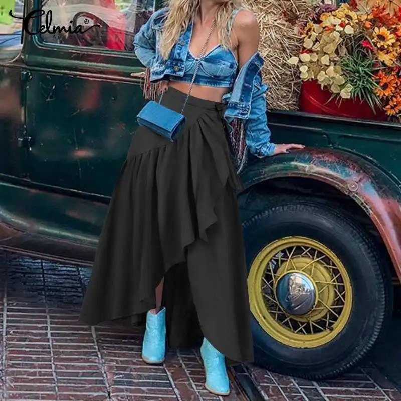 Элегантные женские юбки Модная Джинсовая юбка неправильной формы Celmia