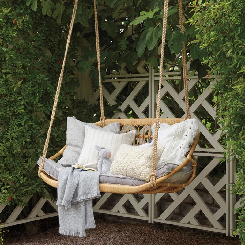 Кресло ручной работы из ротанга двойная подвесная корзинка на стул | Мебель