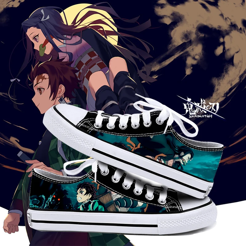 

Demon Slayer cos shoes canvas shoes anime cartoon students high help cos Kimetsu no Yaiba comfortable men and women college