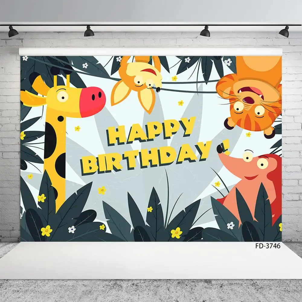 Мультфильм животных Лес фото фон винил фоны для детских празднований дня
