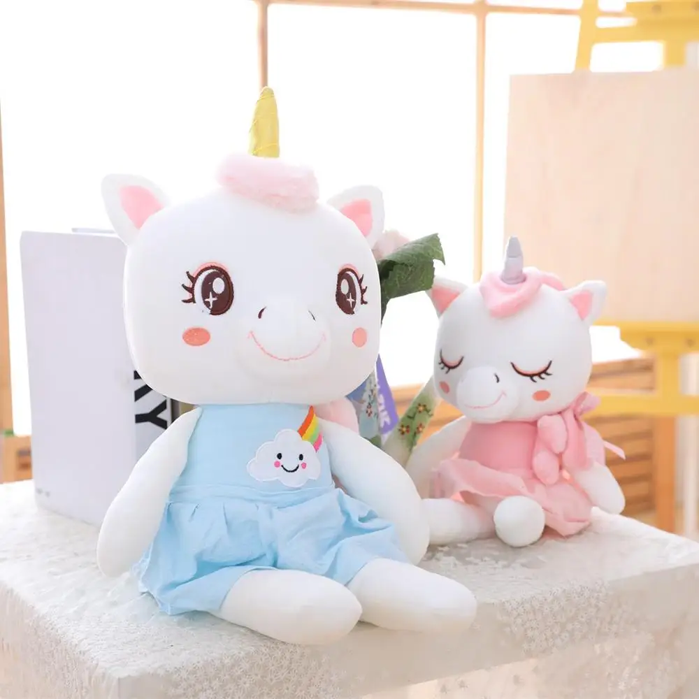 

25/35/45cm New Cute Expression Unicorn soft plush baby toys Kids sleep Stuffed Dolls Animal Horse Toys for Girls birthday gift