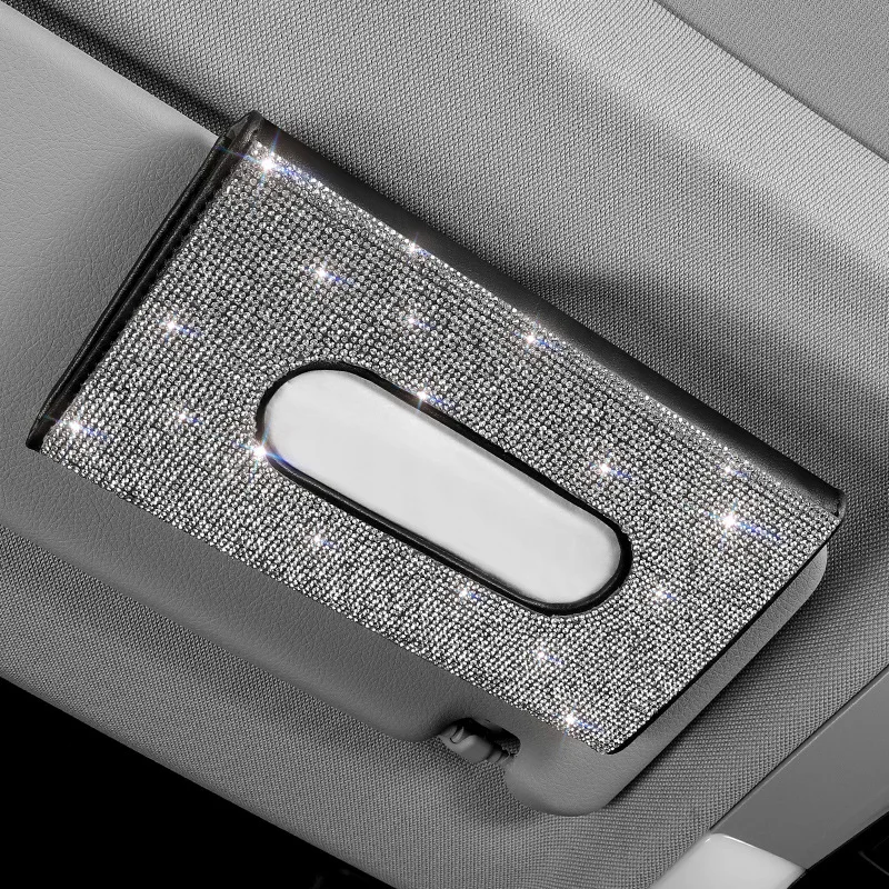 

Crystal Car Tissue Box Towel Sets Car Sun Visor Tissue Box Holder Auto Interior Storage Decoration for BMW Car Accessories