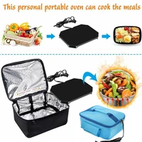 mini car portable electric oven hot food picnic camping dinner tote heating bag heating package lunch box office food warmers