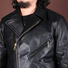 Мужская приталенная куртка SD135 из воловьей кожи, винтажная куртка из натуральной итальянской Тосканы, азиатского размера