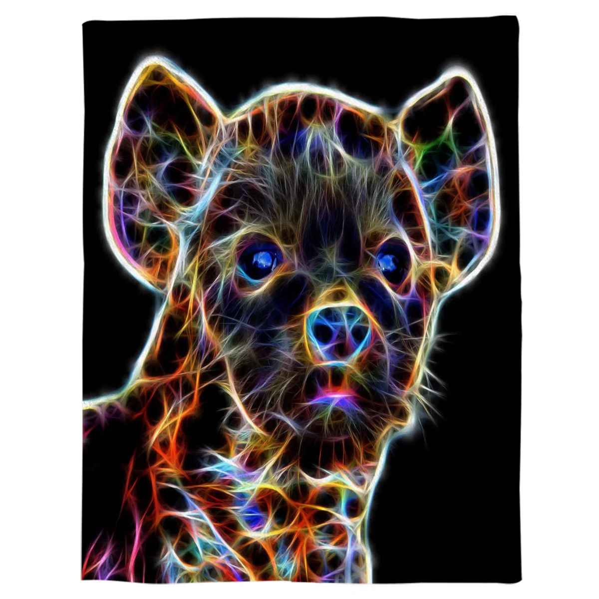 Одеяло в африканском стиле с изображением пятнистой гиены портативное