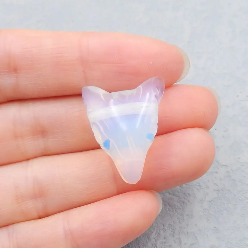 Support For Custom Opalite Handmade Animal Wolf Head Fashion Pendant Bead 25x19x11mm 4g