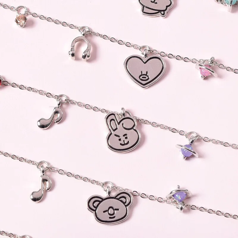 

JCBTSHBulletproof Youth Group should help the same Korean cute bracelet student anklet jewelry fashion chain cartoon doll head